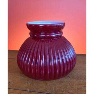 Vintage 6" Red / Cranberry Ribbed Student Replacement Glass Globe Rib Shade
